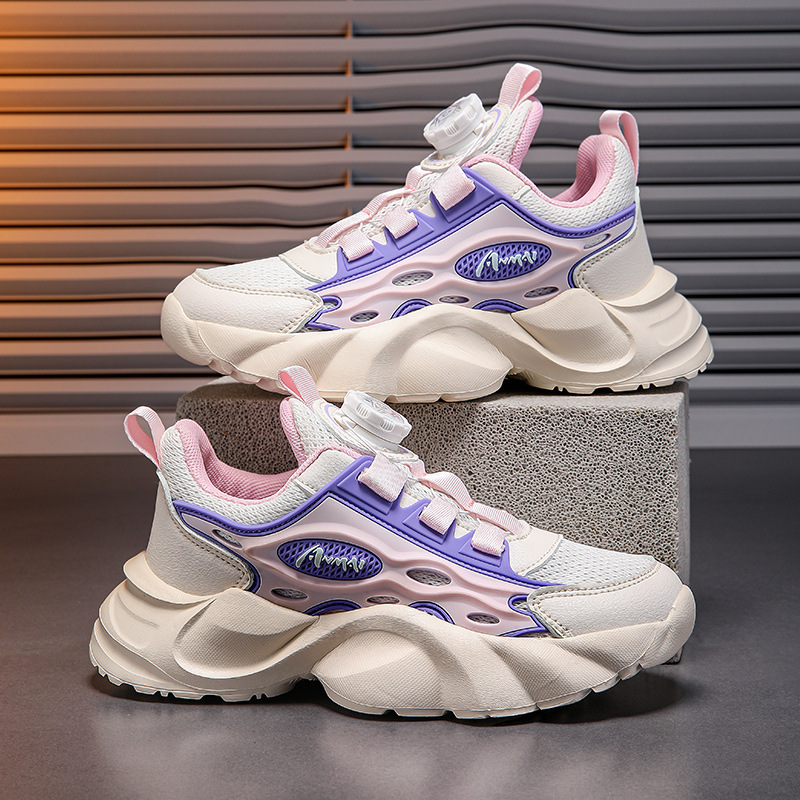 Girls' Shoes Spring and Autumn 2024 New Mesh Breathable Casual Soft Bottom Non-slip sneaker for Middle and Big Boys and Students