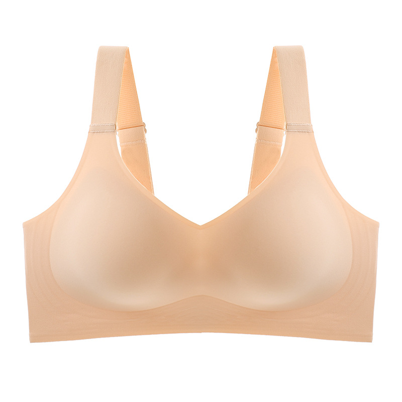 Picture of Latex 3D Jelly Soft Support Push-up Underwear Women's Traceless One-piece Non-steel Ring Adjustable Sports Thin Bra