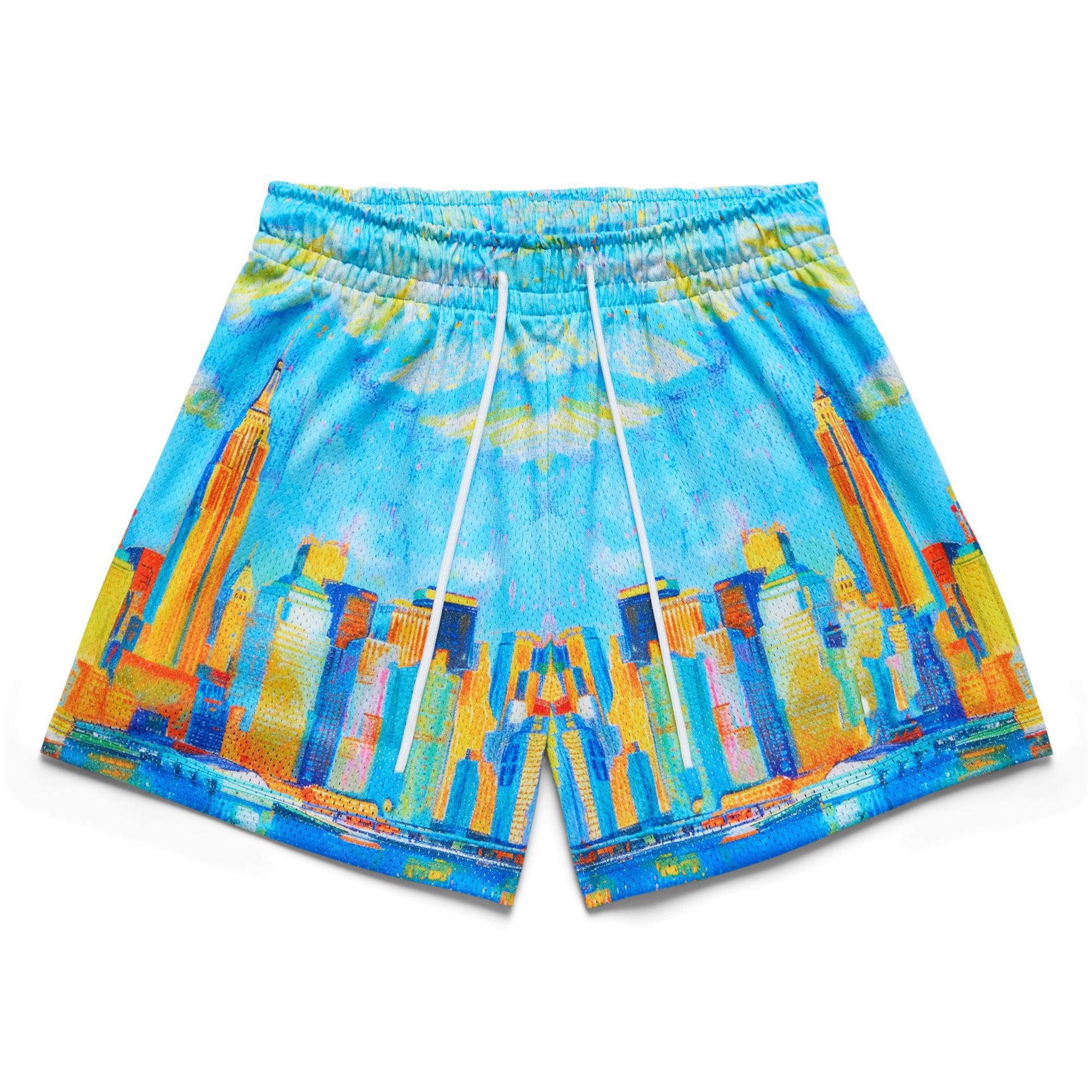 Men's Summer American Fashion Shorts Fitness Mesh Breathable Basketball Beach Loose Sports Casual Sports Shorts