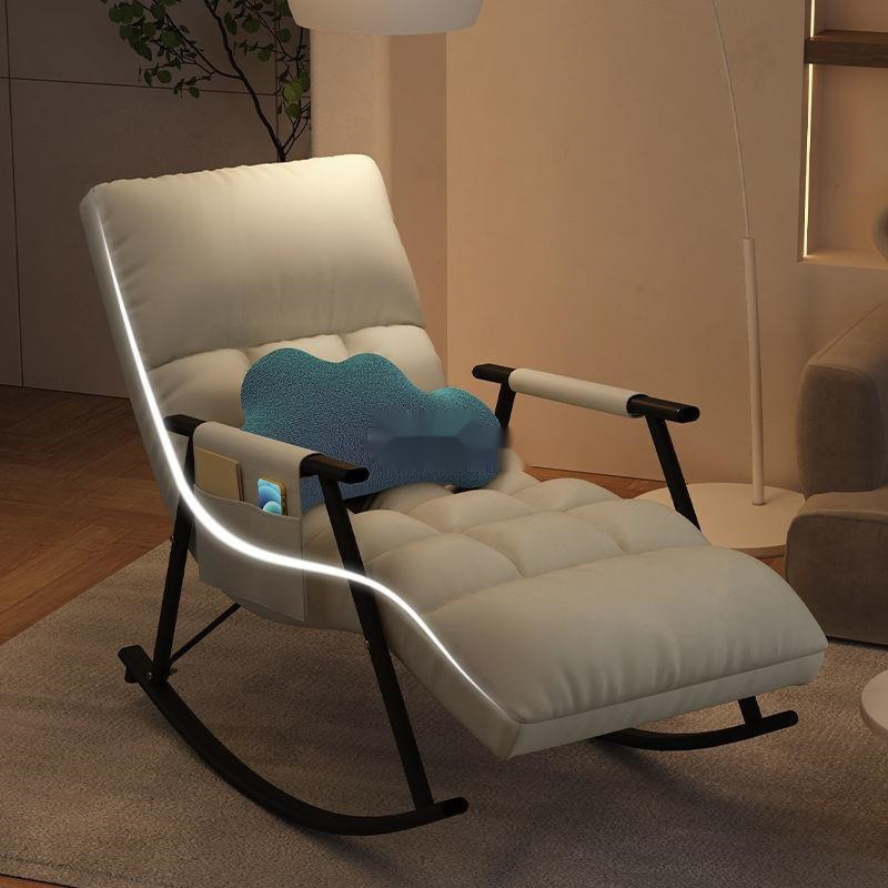 Rocking chair balcony home lounge rocking chair recliner iron rocker chair single chair lazy sofa chair nap chair