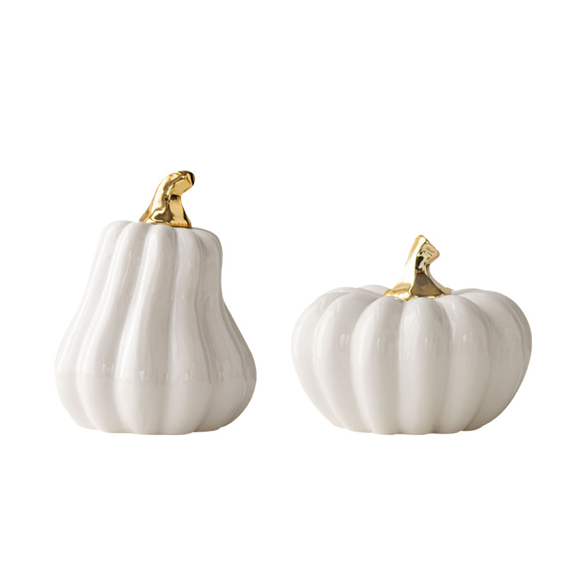 Picture of Nordic creative white ceramic pumpkin decoration desktop decoration home decoration Halloween gift