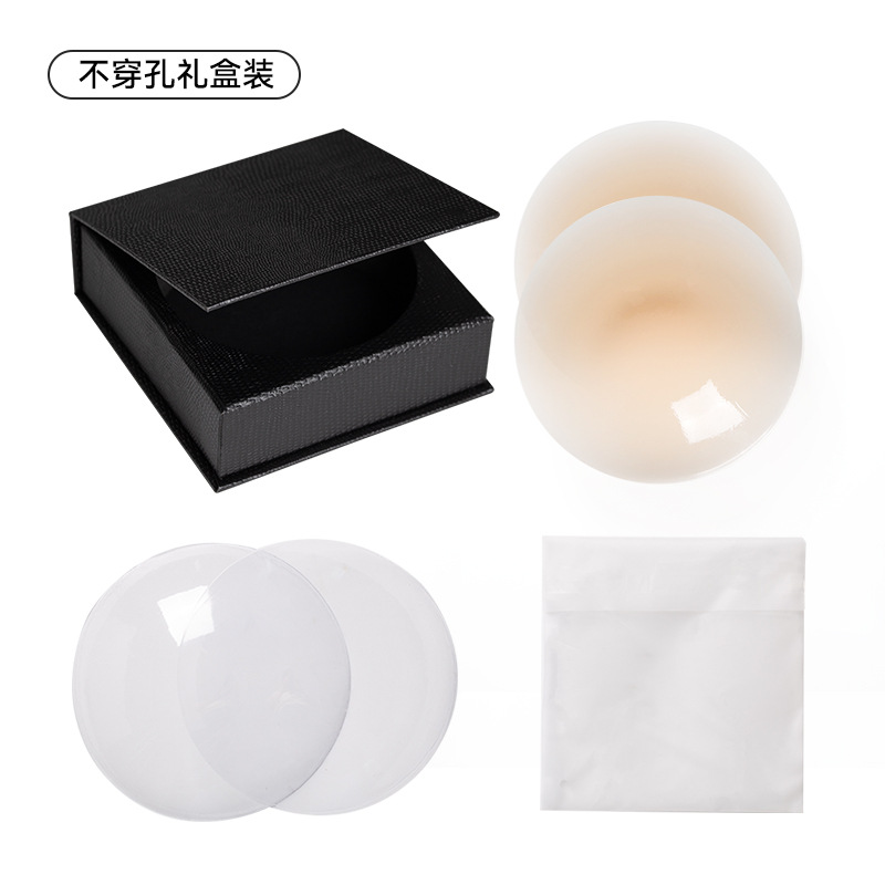 Picture of Cross-Border Ultra-Thin Breathable Solid Silicone Latex Patch Black Technology Glue-Free Self-Adhesive Anti-Bump Summer Invisible Breast Patch Anti-Sweat
