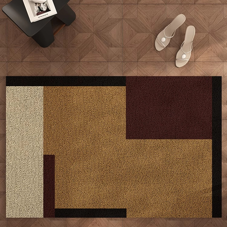 Picture of Entrance Floor Mat Healing Doll Silk Ring Entry Door Mat Cuttable Dust Removal Dirt Resistant Entrance Carpet Non-Slip Foot Mat