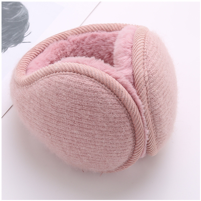 Rabbit Hair Knitted Folding Plush Earmuffs Winter Riding Ear Warming Ear Protection Bag for Men and Women Wear Warm Earmuffs