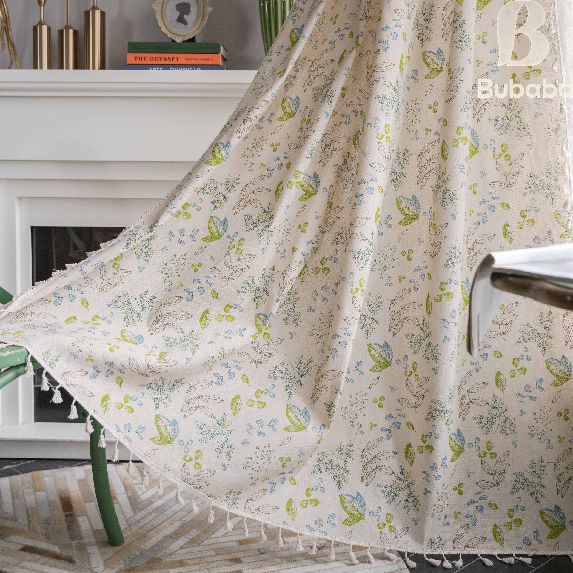 Picture of Bu Daddy Temu Shaoxing Finished Curtains Wholesale Cotton and Linen Printed Beige Tassel Bedroom Shein Window Kitchen Curtains