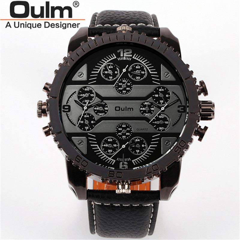 Eurum Watch Men's OULM Large Dial Imported Quartz Military Watch Men's Belt Brand Sports Watch Wholesale