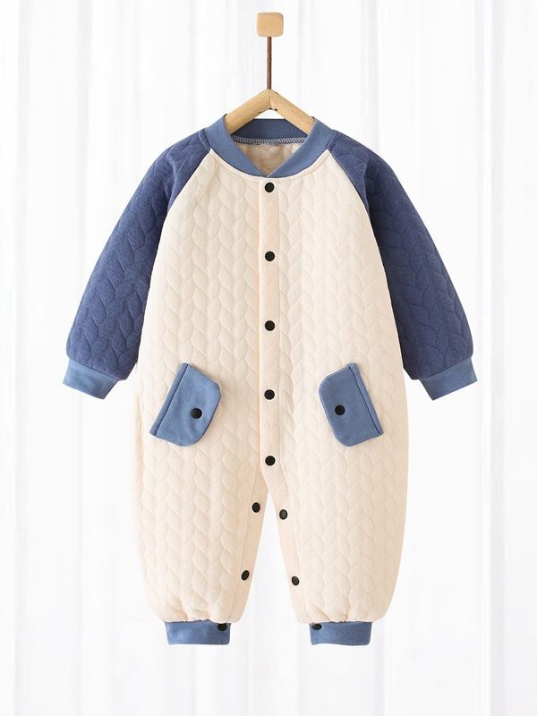 Picture of Baby's Jumpsuit Spring and Autumn Pure Cotton Warm Cotton Jacket Autumn Clothes Baby's Thickened Winter Pajamas Newborn Clothes