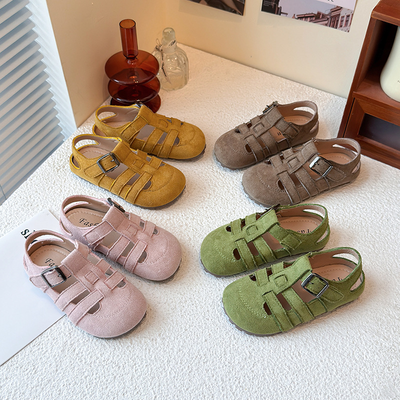 Children's Shoes 2025 Summer New Girls Hollow Soft Bottom Sandals Boys Casual All-match Birkenstocks Shoes