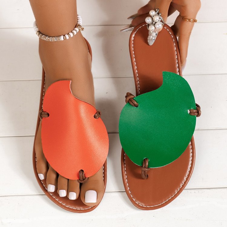 New Flip-flops Women's Summer Wear Comfortable plus size Sandals and Slippers Flat Beach Fashion European and American Foreign Trade Women's Shoes