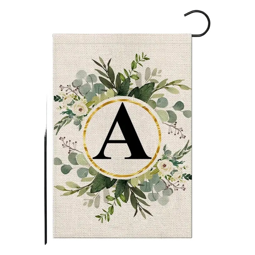 Cross-Border Temu Linen Garden Flag with Printed Letters, Double-Layered, Double-Sided, Holiday Outdoor Flag, Courtyard Flag, Festive Atmosphere