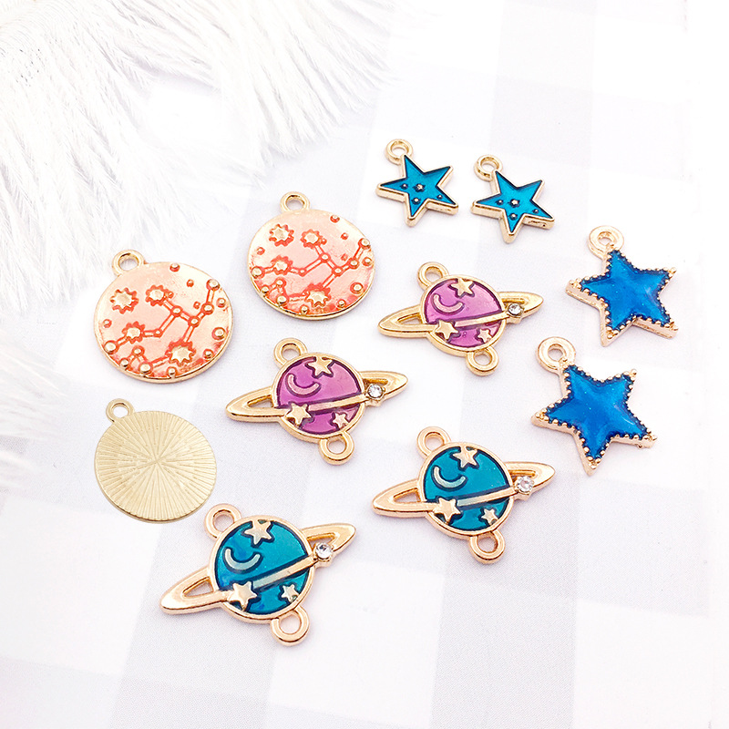 Picture of 1 Astronaut Space Rocket Star Accessory Alloy Oil Drop Pendant Earrings Bracelet Pendant Space Fashion Jewelry
