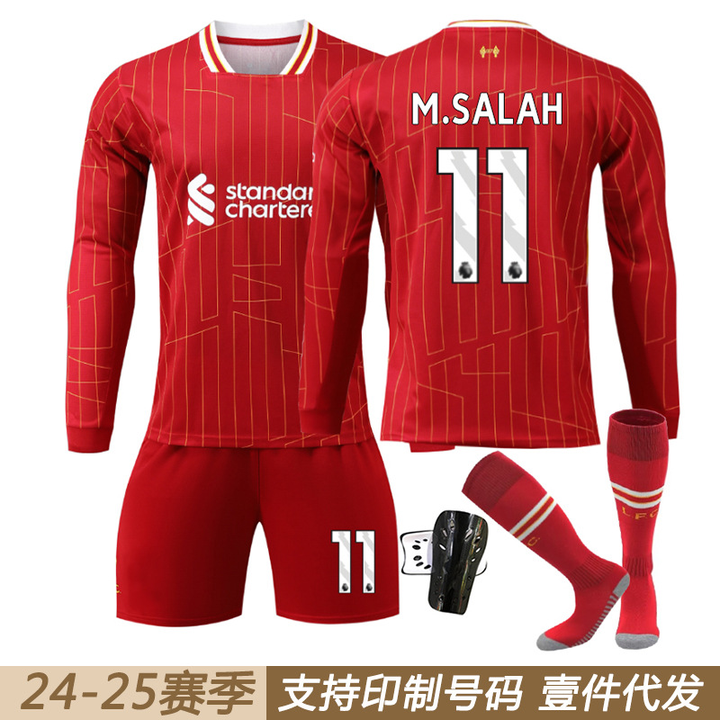 2425 Liverpool Main No. 11 Salah Long Sleeve Jersey suit 3 Endo Airlines 9 Firmino No. 8 Football Jersey