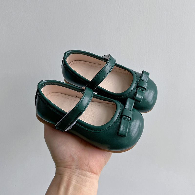 Picture of Tongku rabbit retro girls' leather shoes Spring and Autumn new children's single-layer shoes low-cut little girl's peas shoes soft-soled baby shoes