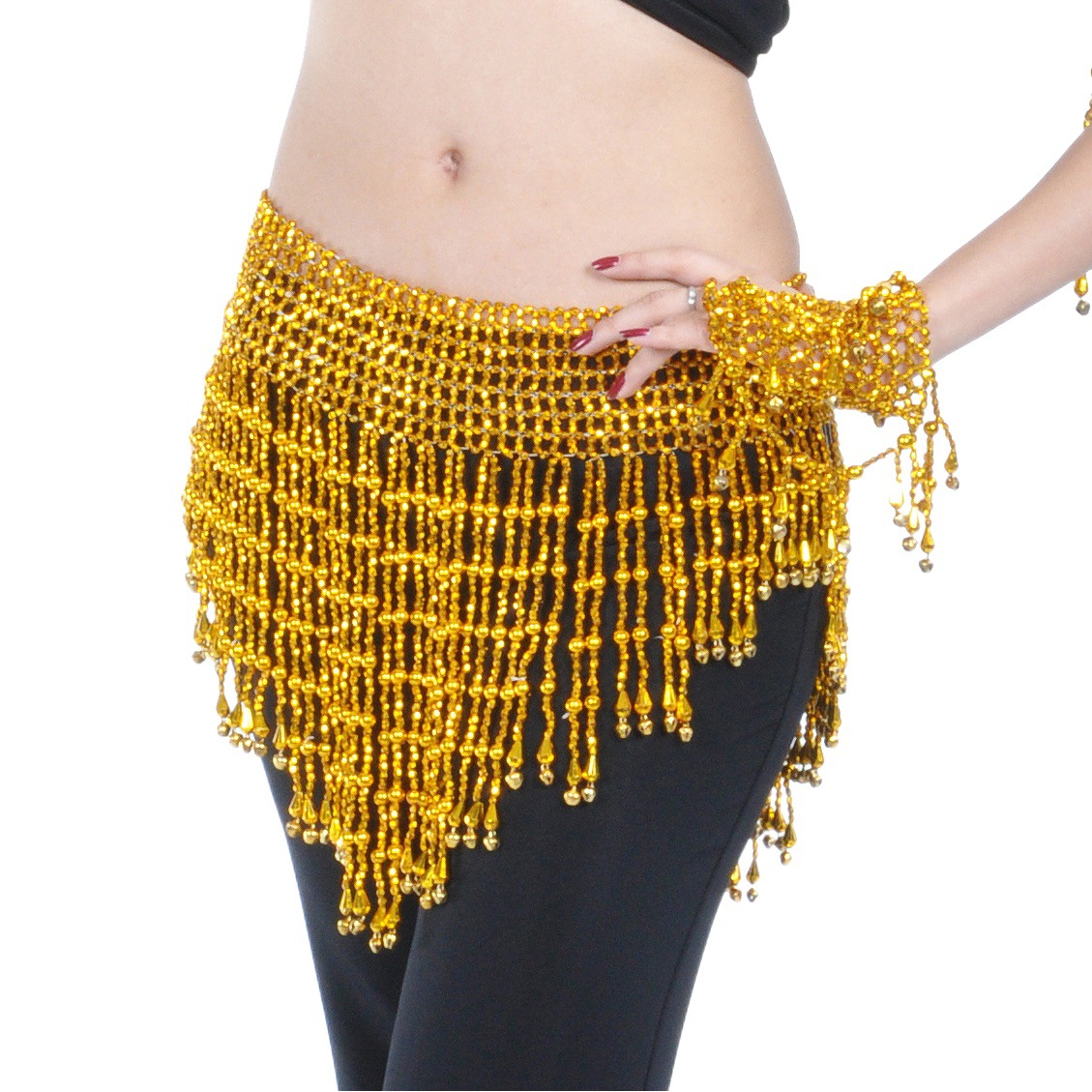 Dancer Bell Round Bead Waist Chain Belly Dance New Jewelry Belly Dance Performance Practice Waist Chain Elasticity