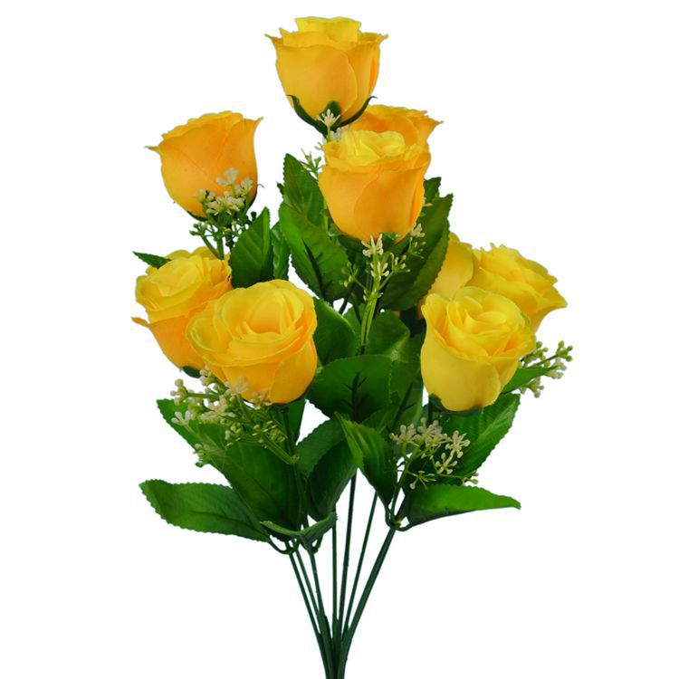 Picture of Photography Artificial Flower Manufacturer Wholesale Artificial Rose Artificial Flower Holiday Wedding Flower Arrangement 10 Peacock Rose Silk Bouquet