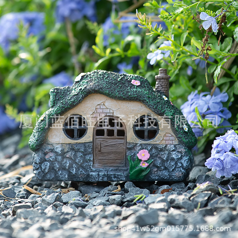 Popular Led Solar Creative House Lights Garden Courtyard Sculpture Ornaments Holiday Decorative Lights
