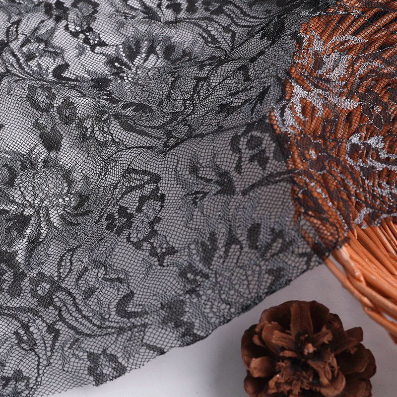 Picture of Summer polyester ultra-thin yarn silver thread screen window mesh fabric classic table cloth silver silk children's skirt mesh wholesale