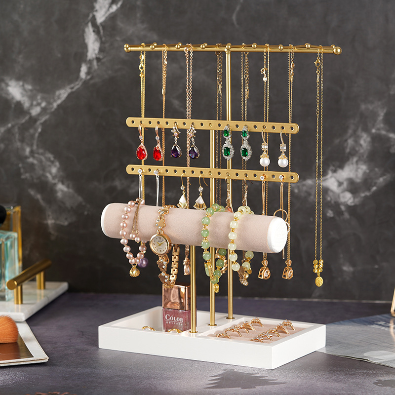 Iron Wood Earrings Display Stand Necklace Jewelry Hanger Jewelry Headband Bracelet Ring Cosmetic Storage Jewelry Box