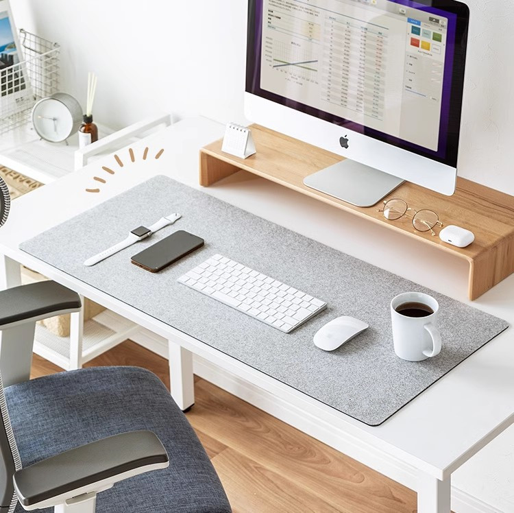 Felt mouse pad non-slip keyboard pad can add logo oversized office learning computer desk pad