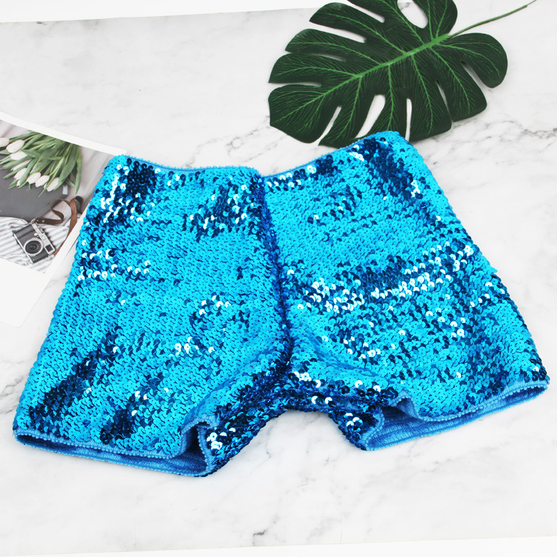 Picture of European and American Street Fashion Metal Sequins Elastic Belt Slim-fit Low Waist All-match Women's Shorts Dancing Hot Pants