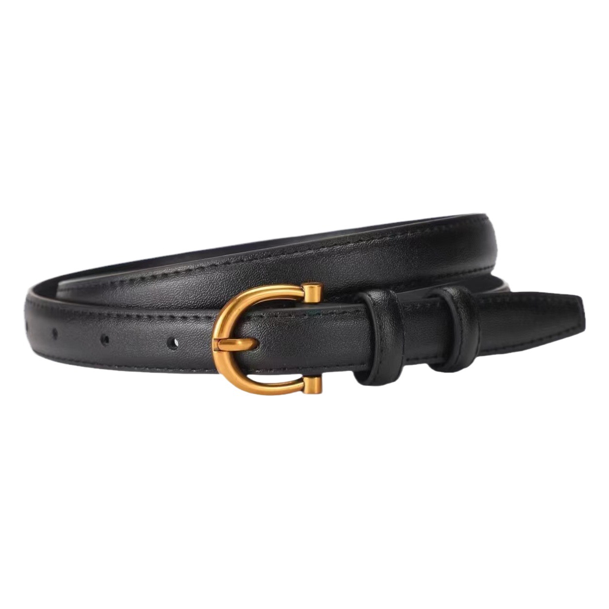 Cowhide Belt New Style Pin Buckle Genuine Leather Belt for Women Versatile Decoration Korean Style Fashion Simple with Suit Trousers Thin Trouser Belt
