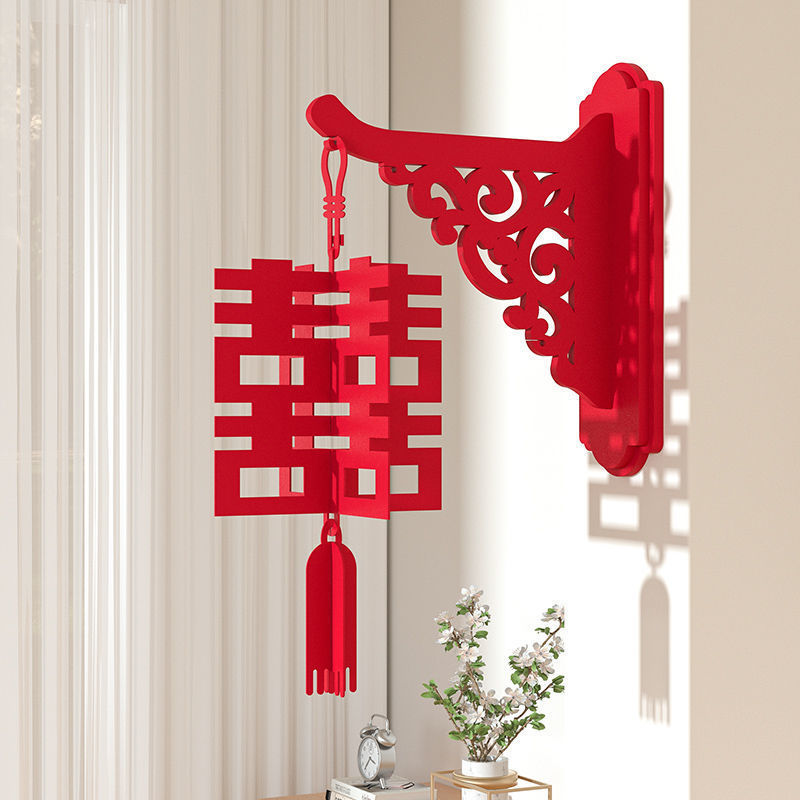 Wedding Happy Character Big Lantern Hanging Decoration Wedding Room Happy Pendant Door Outdoor Red Lantern Chinese Festive Pendant Festival