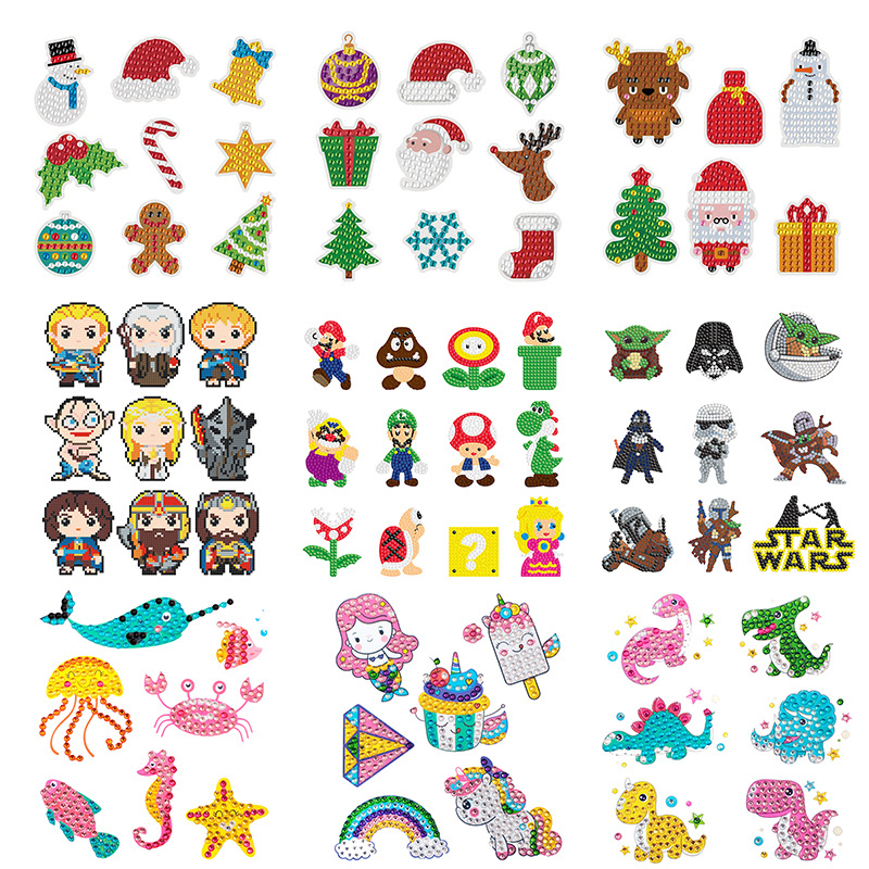 Cartoon Spot Kidsren's Diamond Painting Random Stickers 5Ddiy Handmade Creative Stickers Full of Diamond Decorative Paintings Wholesale