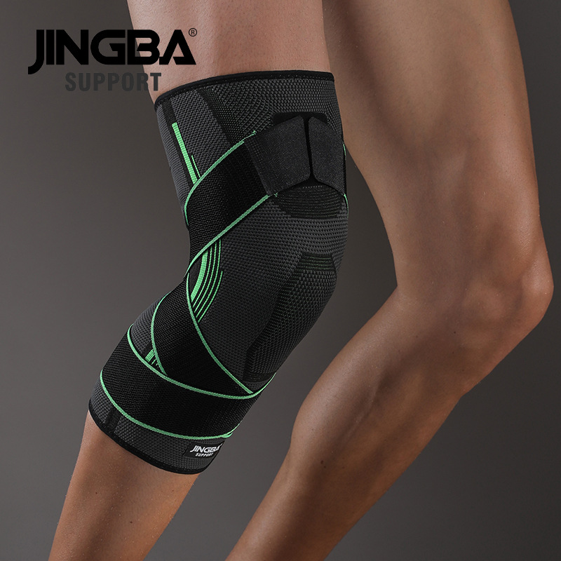 JINGBA sports knee pads nylon straps pressurized outdoor fitness mountaineering running riding protective equipment manufacturers wholesale