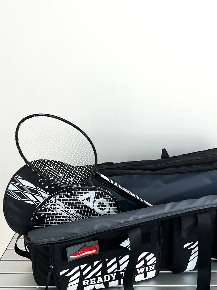 Picture of New badminton bag shoulder rectangular bag generous bag large capacity portable tennis bag men and women sports fitness
