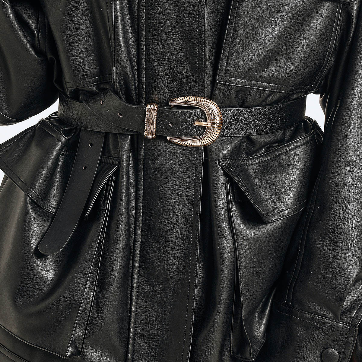 Picture of New women's gold smear two carved European and American cross-border Amazon ins style street photography source manufacturer in stock belt