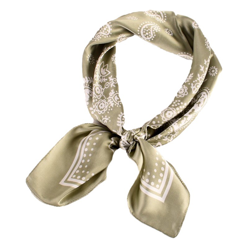 Picture of Europe and the United States hot sale vintage paisley small cashew flower 70*70 satin square scarf ladies small scarf wholesale