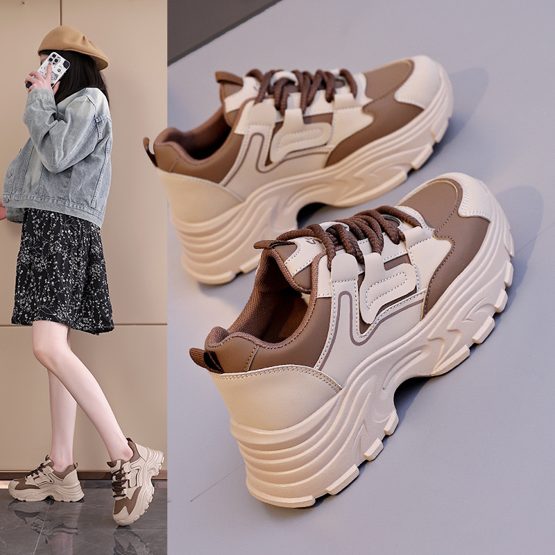 Cyber Celebrity Torre Shoes Women's New Spring and Autumn Thick Sole Height-raising Lightweight sneaker Small Casual Shoes for YYT-2406