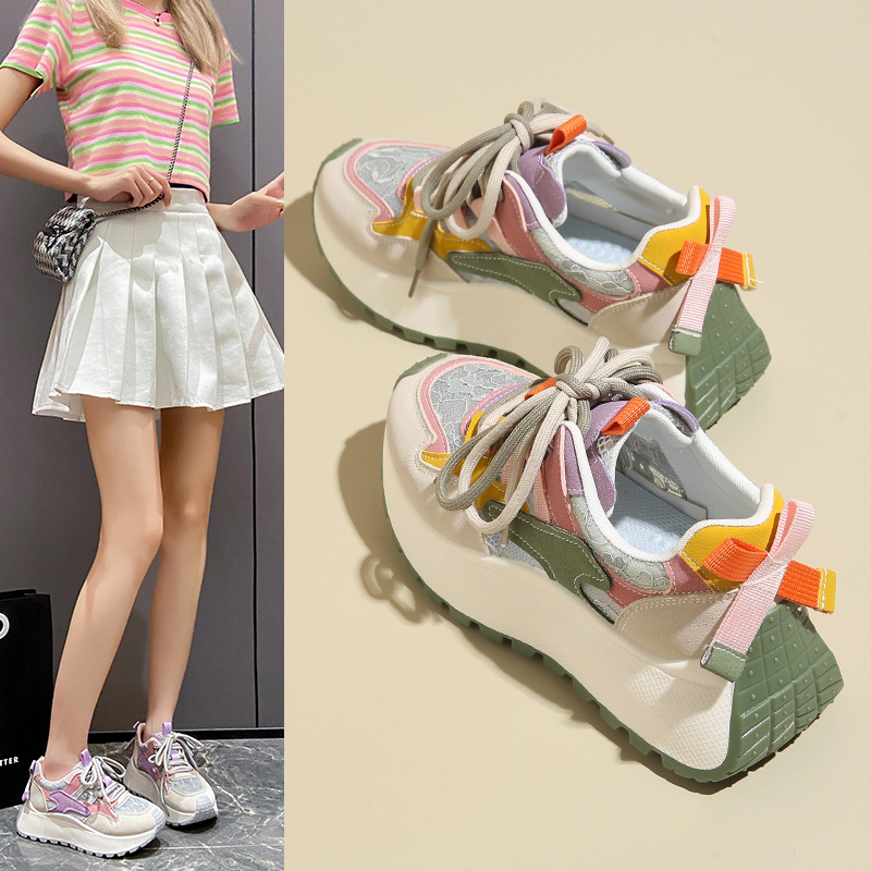 Big-Toe Women's Shoes 2025 Summer New Student K-Style Ins Trbottomy Versatile Thick-Soled Flats Sports Casual Shoes Bn016