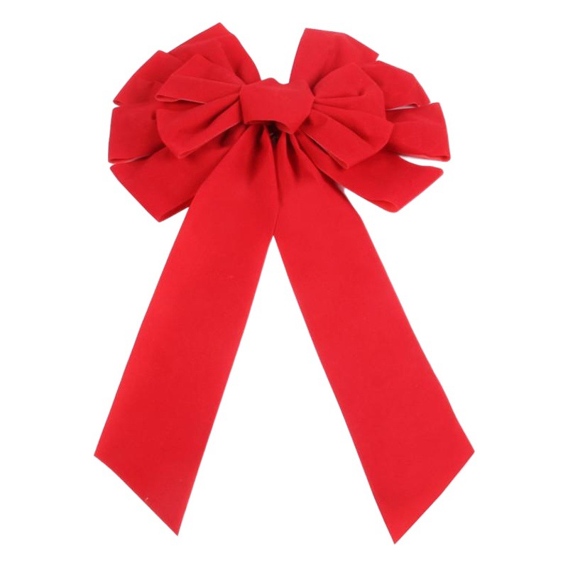 Amazon Hot Sale Christmas Red Velvet Bow Christmas Scene Decoration Bow Door Pendant Gift