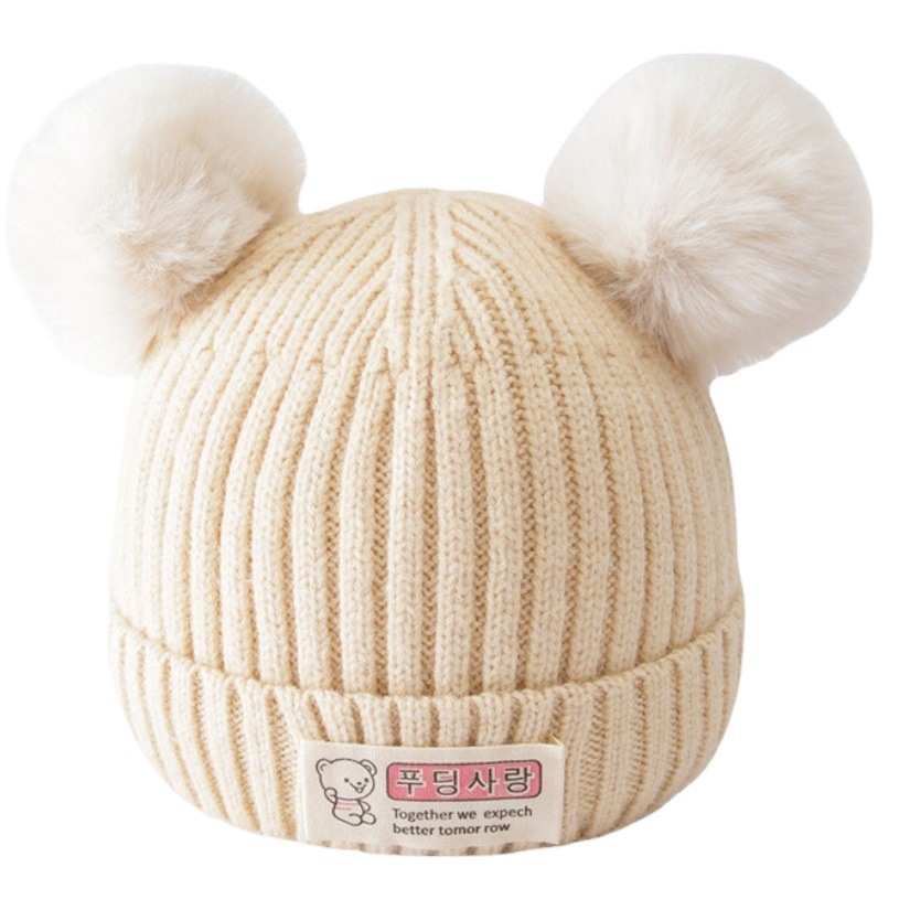 Cotton cashmere baby hat autumn and winter super cute newborn baby baby hat male and female baby wool hat newborn knitted hat