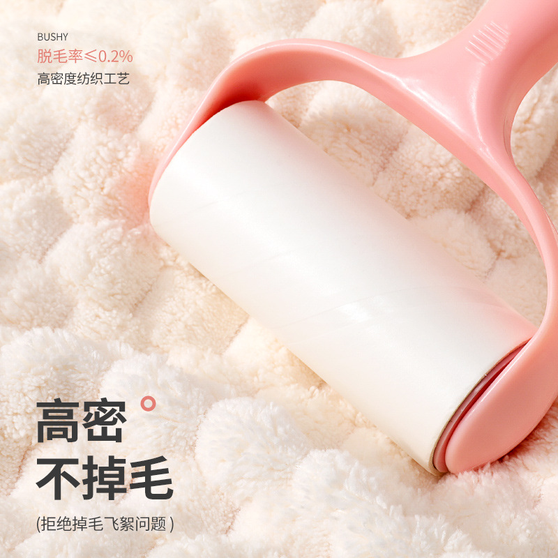 Picture of 90 * 160cm coral fleece bath towel large bath towel thickened TikTok same beach towel absorbent household adult bath towel