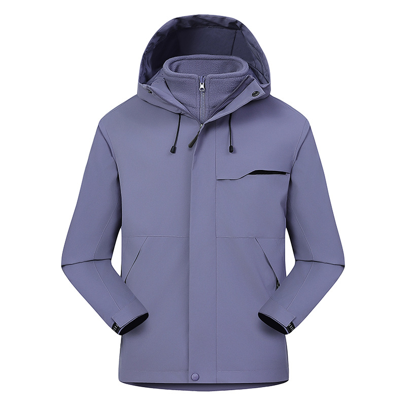 Jacket Three-In-One 0.05kg Piece Set Cross-Border Men's 2025 Autumn and Winter Warm Removable Velvet Liner Outdoor Men's Style