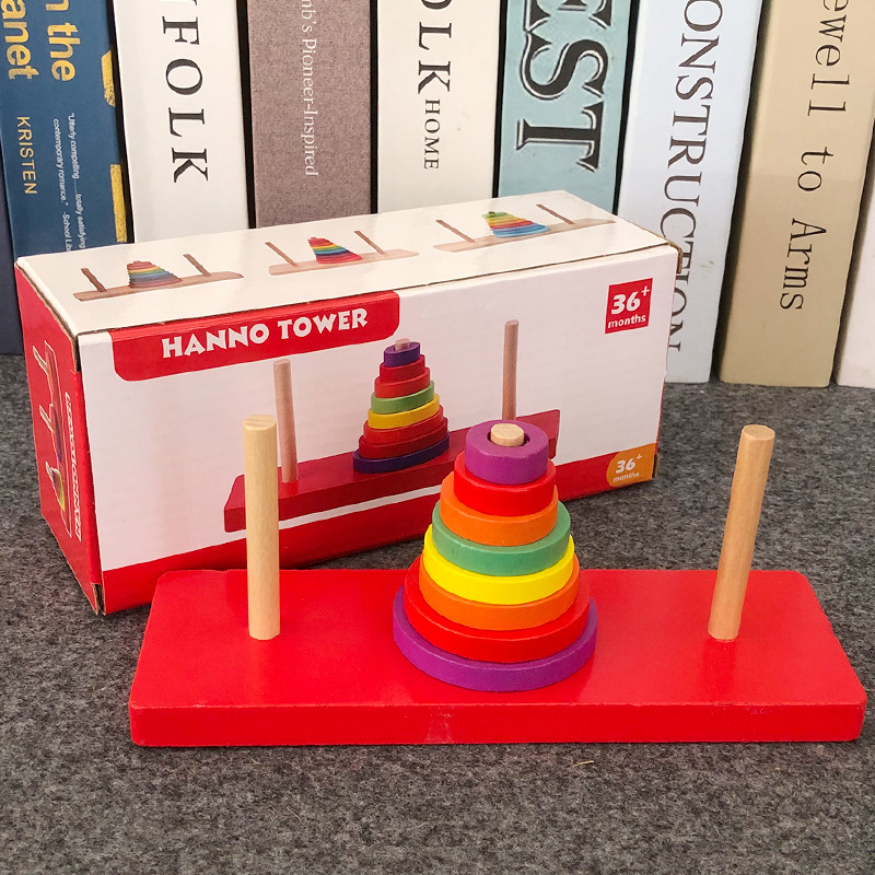 Hanoi Tower Educational Children's Toys Primary School Students Eight-storey Eight-storey Hanoi Tower Intellectual Development Hanoi Tower Brain Games