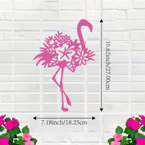 Picture of Factory Wholesale American Country Style Wrought Iron Pink Flamingo Wall Decoration for Living Room, Bedroom, Study, Bathroom