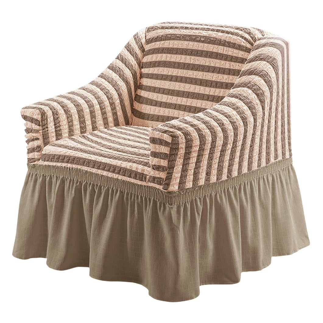 American Single Sofa Cover All-Inclusive Pure Color Stretch Fabric Sofa Cover Lace Decoration Simple Modern Universal for All Seasons