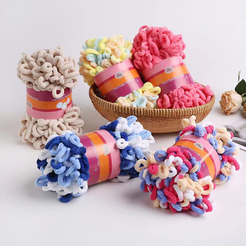 Picture of Loop Yarn Ear Yarn Medium-Thick Yarn for Hand Knitting DIY Pillows, Blankets, Scarves, Ice Yarn in Stock Wholesale