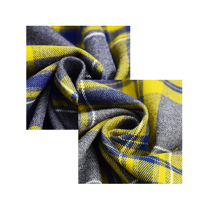 Woven TR Yarn-dyed Plaid Shirt Fabric Polyester Viscose Shirt Fabric Student Wear Business Wear Fabric