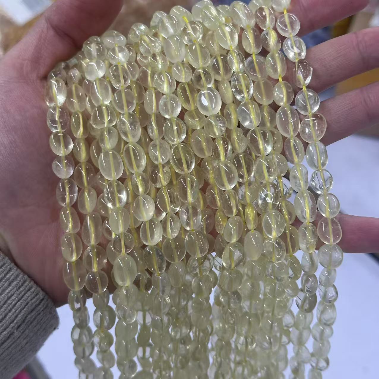 Picture of 8*10mm natural raw stone with loose beads semi-finished beads manufacturers spot wholesale jewelry accessories cross-border foreign trade