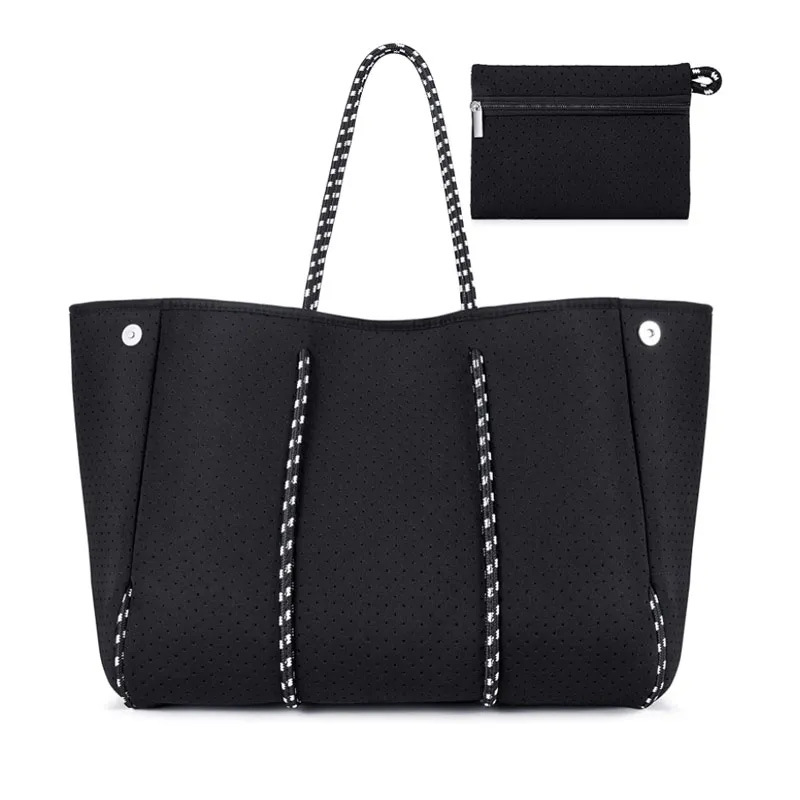 Picture of Diving Material Perforated Beach Bag European and American Fashion Portable Shoulder Strap Mother Bag Outdoor Casual Bag Portable Women's Bag for Women