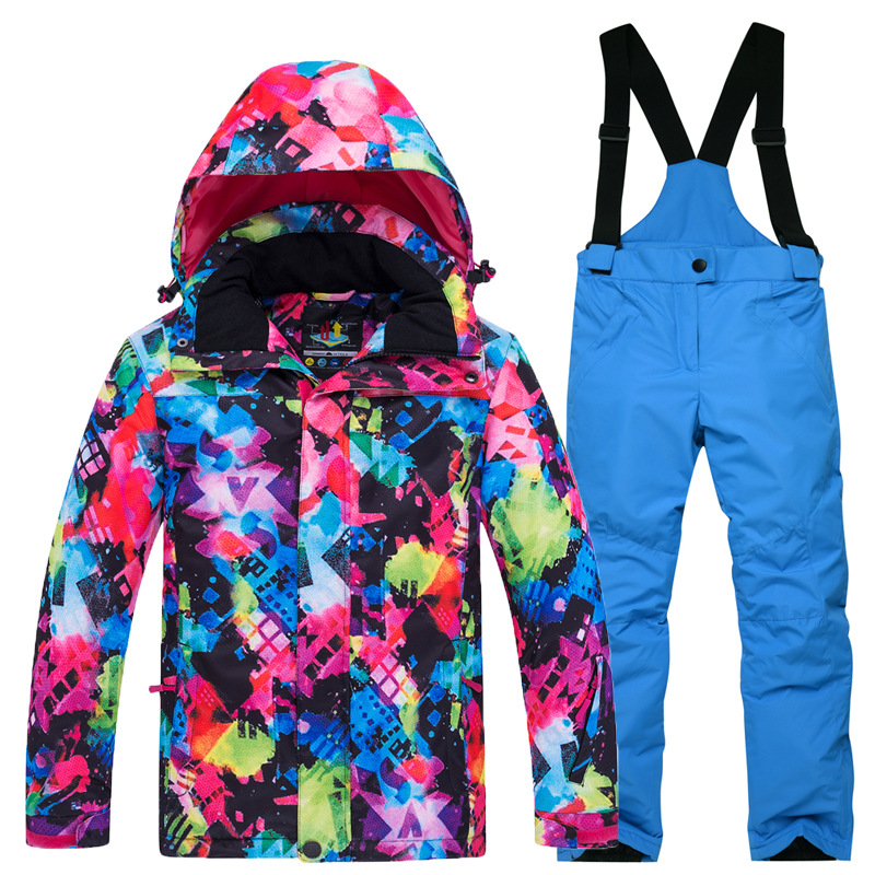 Picture of New Children's Ski Suit suit Boys' and Girls' Outdoor Thickened Warm Ski Two-Piece Set