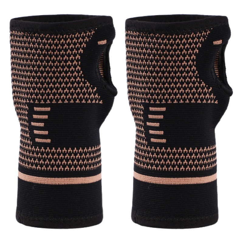 Shiwei Amazon Cross-border New Palm Knitted Copper Nylon Wrist Guard Palm Breathable Elastic Sweat Absorption