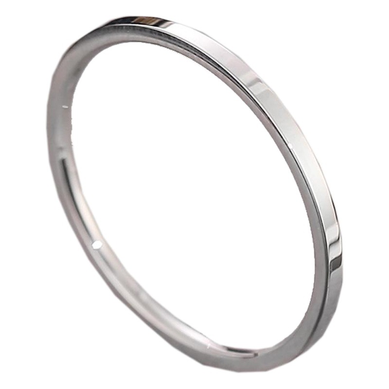 European and American Simple Titanium Steel Fine Ring Women's 18k Couple's Pair Ring Distinctive Trendy Stainless Steel ins Wind Tail Ring