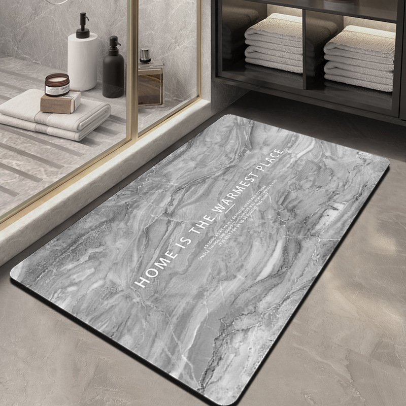 Picture of Diatom mud bathroom absorbent quick-drying marbling floor mat household bathroom wash basin non-slip floor mat