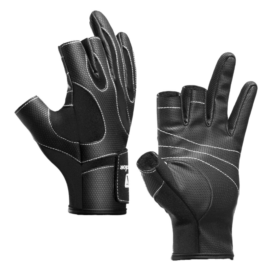 Outdoor Sports Fishing Gloves, Fingerless Gloves, Pu Non-Slip Fishing Gloves, Exposed Two Fingers and Long Fingers Wholesale