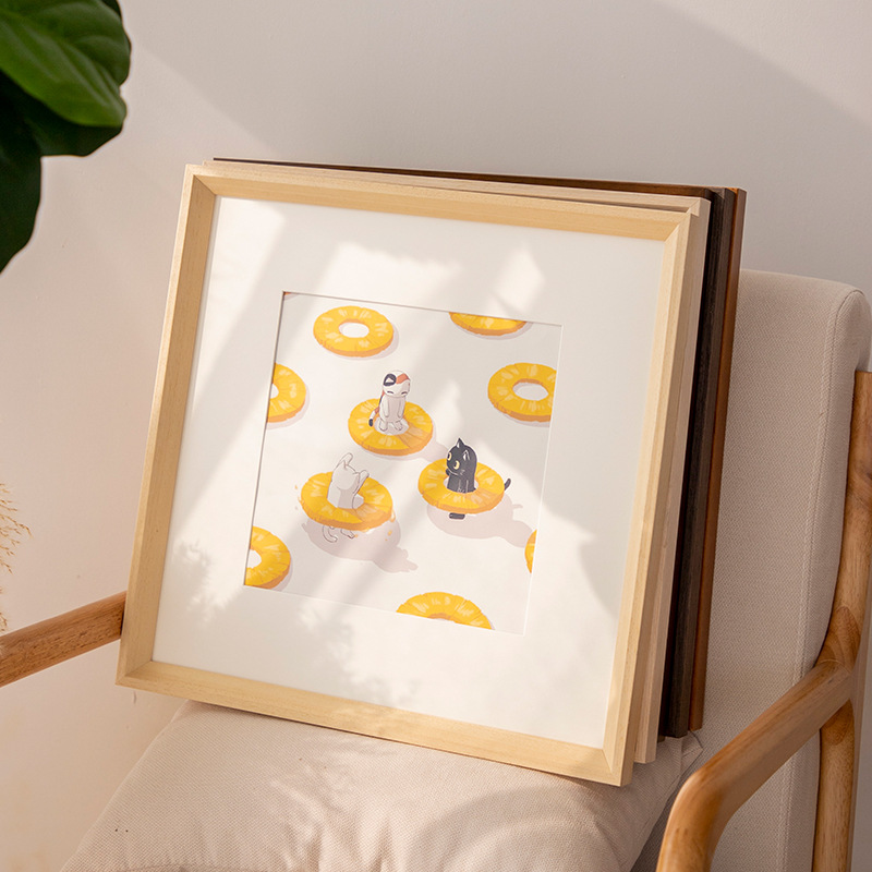 Picture of Square solid wood picture frame mounting solid wood large photo frame 33 38 50 any size frame picture frame outer frame wall hanging